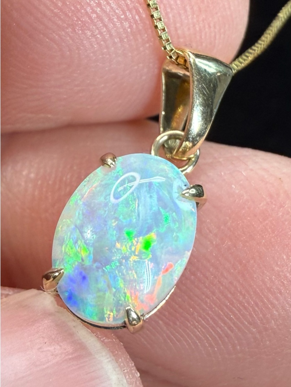 Gold Opal Pendant Necklace - Australian - Picture 6 of 15